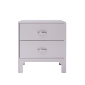 Bedroom Furniture 3 Drawer Bedside Table Silver Mirror Nightstand for Home Hotel